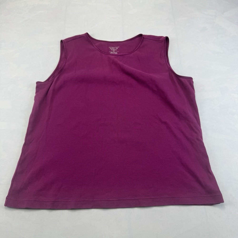 Christopher & Banks Womens XL Magenta Cotton Everyday Fit Tank Top